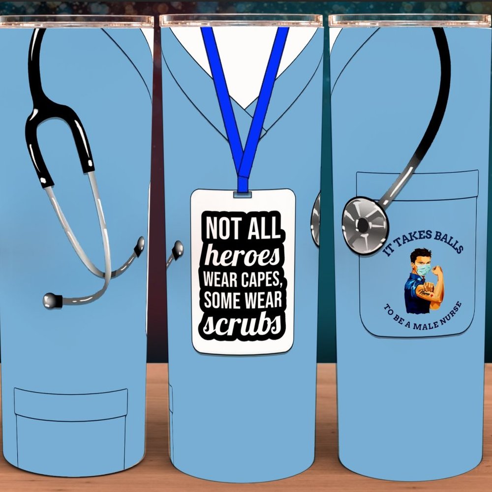 Male Nurse Murse It Takes Balls to Be a Male Nurse Cup Mug Tumbler 20oz